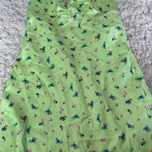 ZARA Floral Lime Green Slip Dress - Picture 5 of 5